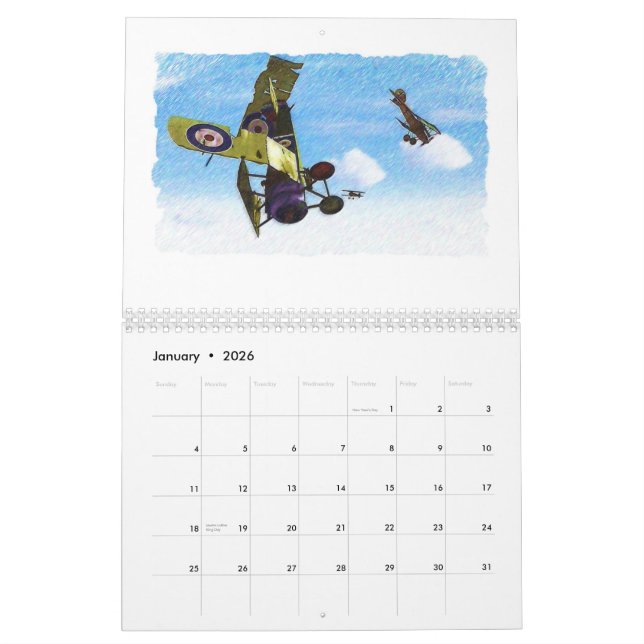 Calendrier Mural Duels de 2ÈME GUERRE MONDIALE au-dessus de (Jan 2026)