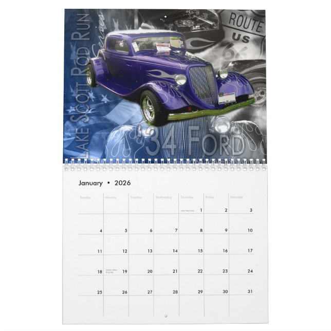 Calendrier Mural Fer américain (Jan 2026)