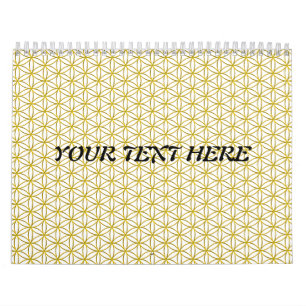 Calendrier Mural Fleur de vie / Blume des Lebens - motif d'or