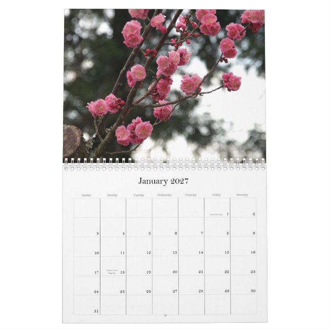 Calendrier Mural Fleurs 2009 (Jan 2027)