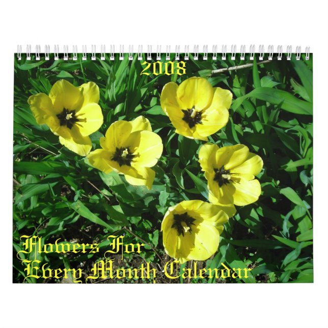 Calendrier Mural Fleurs Pour, Tous Les Mois Calendrier, 2008 (Protection)