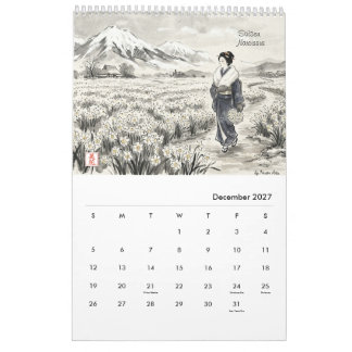 Calendrier Mural Fleurs Traditionnelles Japonaises