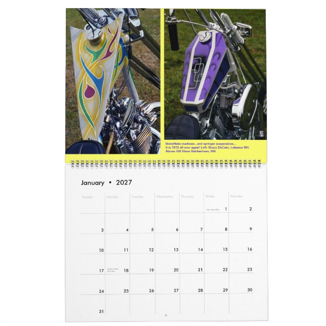 Calendrier Mural Gastank Graphics Motorcycle peinture art Immense (Jan 2027)