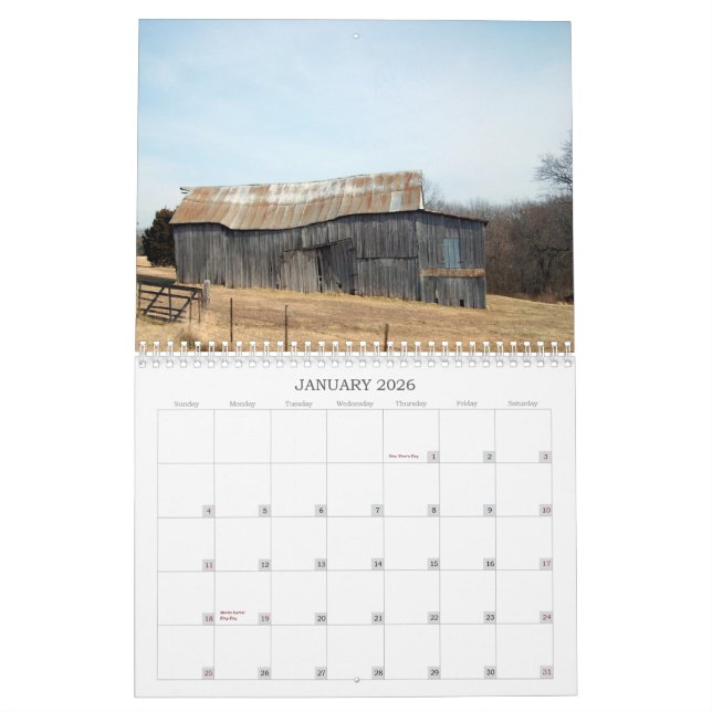 Calendrier Mural Granges du Missouri (Jan 2026)