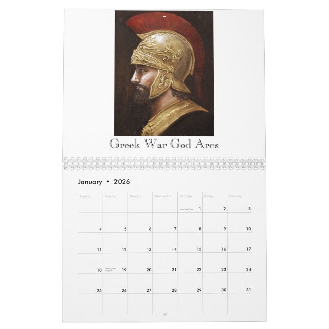 Calendrier Mural Guerriers antiques (Jan 2026)