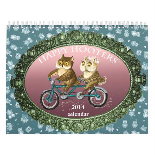 Calendrier Mural Happy hooters Owls drôle saisons personnalisable 2 (Protection)