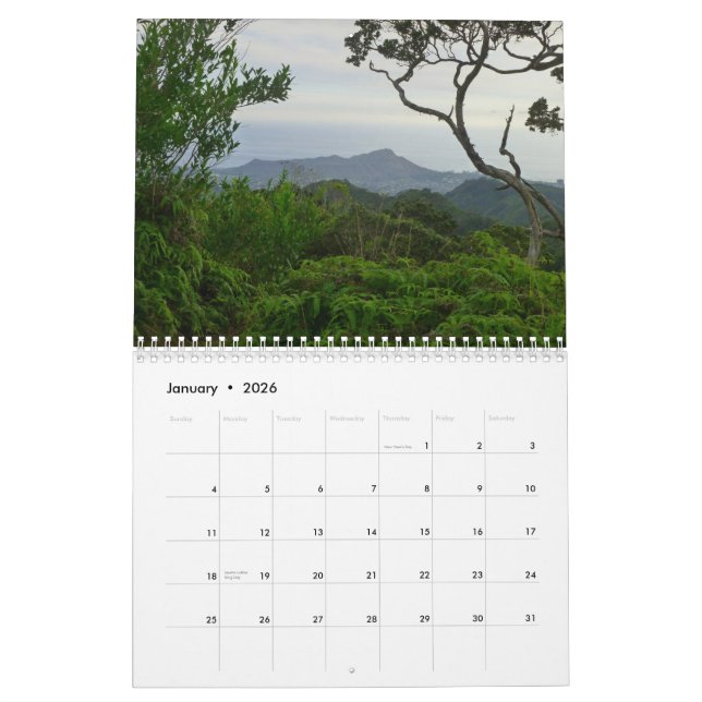 Calendrier Mural Hawaï tropicale (Jan 2026)