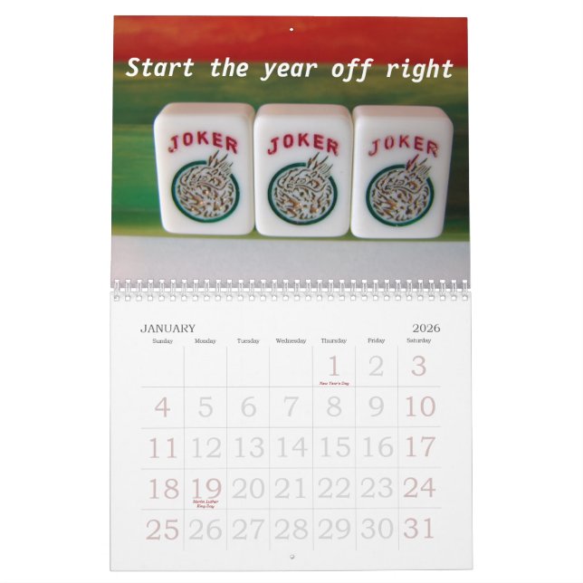 Calendrier Mural Heure-milliampère-Jongg amants 2011 (Jan 2026)