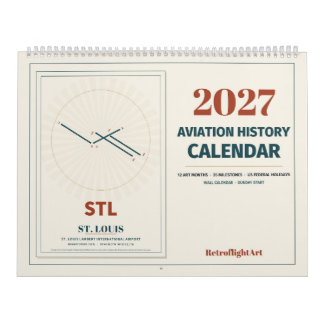 Calendrier mural Histoire de l'Aviation 2027 | Rét