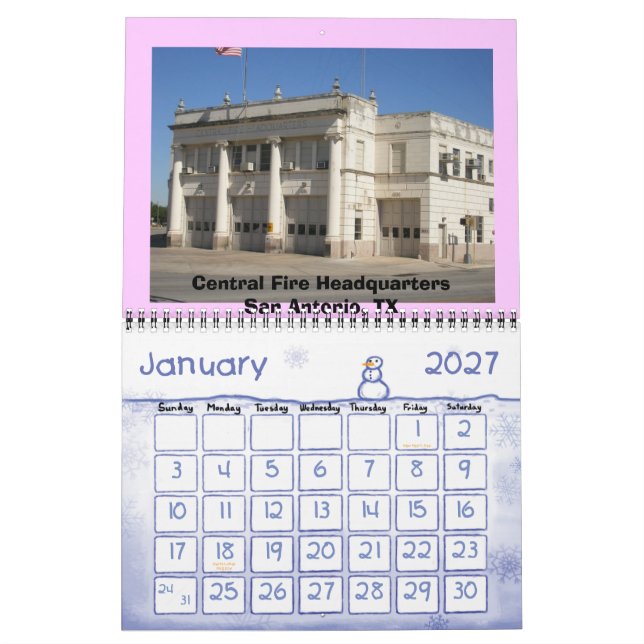 Calendrier Mural Honorer les pompiers (Jan 2027)