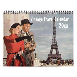Calendrier Mural Illustration vintage Voyage et transport