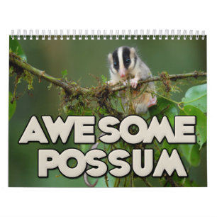Calendrier mural impressionnant d'opossum