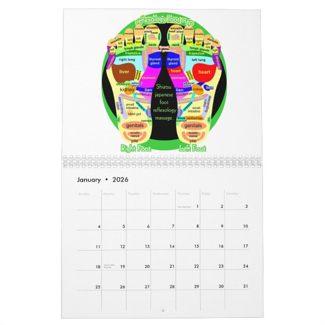 Calendrier Mural Japonais de santé (Jan 2026)