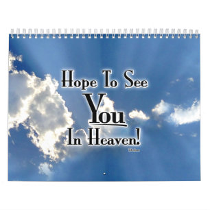 Calendrier Mural J'espère vous voir au paradis ! avec des nuages