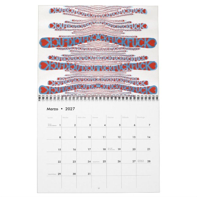 Calendrier Mural Jour après jour (Mar 2027)