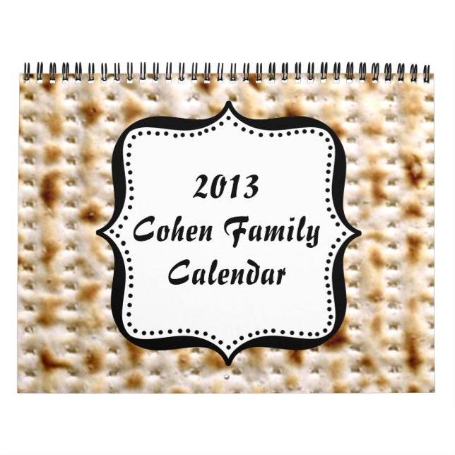 Calendrier mural juif de pain azyme de la COUTUME (Protection)