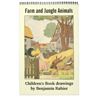 Calendrier Mural La ferme pour enfants et l'image animale de la jun