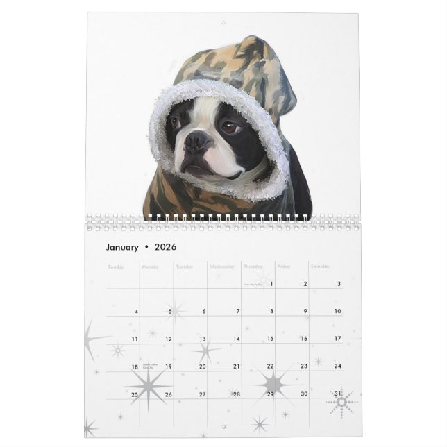 Calendrier Mural L'amour est Boston (Jan 2026)