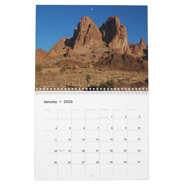 Calendrier Mural L'Arizona (Jan 2026)