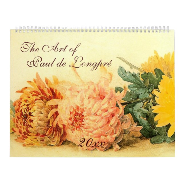 Calendrier Mural L'art de Paul de Longpré (Protection)