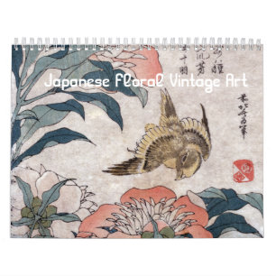Calendrier Mural L'art Vintage floral japonais
