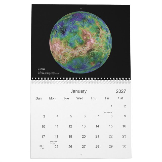 Calendrier Mural Le système solaire (Jan 2027)