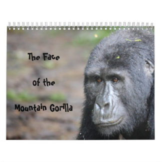Calendrier Mural Le visage du gorille de montagne aucunes vacances