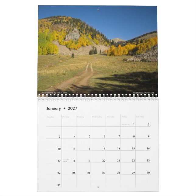 Calendrier Mural L'enchilada entière - Moab, Utah (Jan 2027)