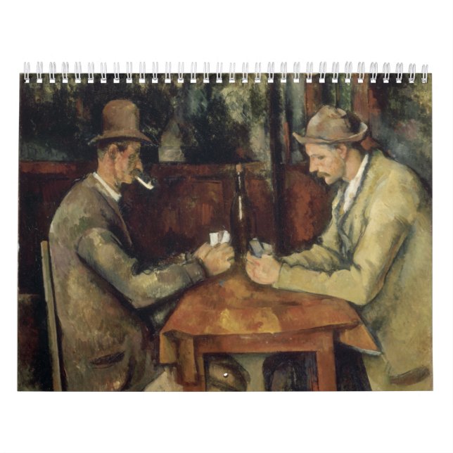 Calendrier Mural Les joueurs de cartes par Paul Cézanne 1895 (Protection)
