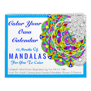 Calendrier Mural Les mandalas colorent votre propre couleur