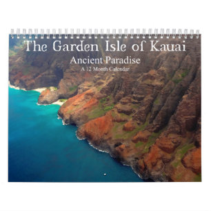 Calendrier Mural L'île des Jardins de Kauai Ancien Paradis