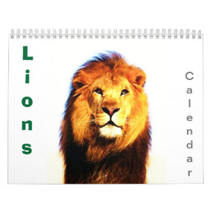 Calendrier Mural Lions - Animaux sauvages et mur des grands chats