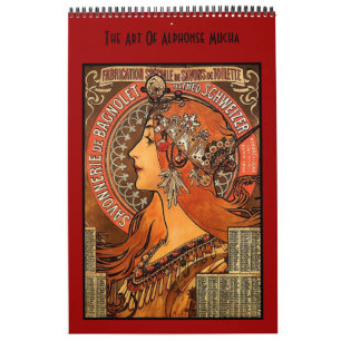 Calendrier Mural Livre Vintage Alphonse Mucha 14 Images Art Célèbre