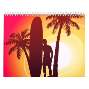 Calendrier Mural Longboard et palmiers