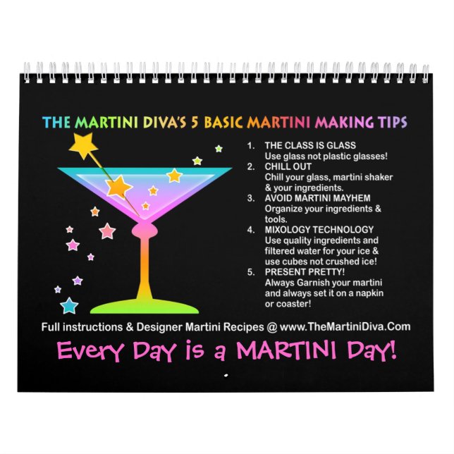 Calendrier Mural MARTINI RECEPE CALENDAR - Vacances et saisons (Protection)