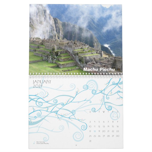 Calendrier Mural Merveilles du monde (Jan 2027)