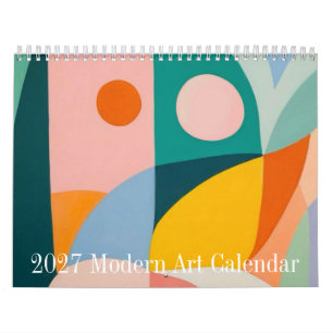 Calendrier mural minimaliste d'art moderne 2027 12