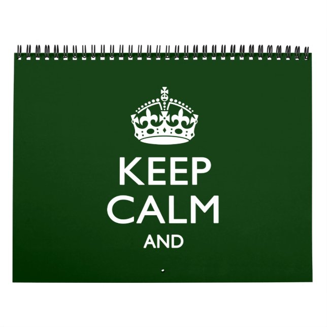 Calendrier Mural Monthly Personnalisé KEEP CALM 2025 Votre texte (Protection)