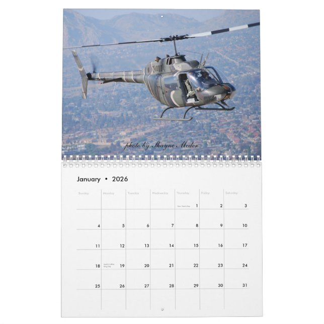 Calendrier Mural Musée d'air d'ailes et de rotors (Jan 2026)