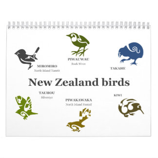 Calendrier Mural Oiseaux néo-zélandais