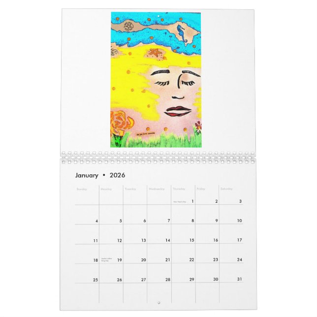 Calendrier Mural orchidée, art abordable par la galerie Ca de (Jan 2026)