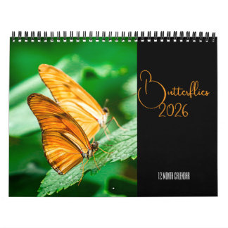 Calendrier mural papillons 12 mois 2026