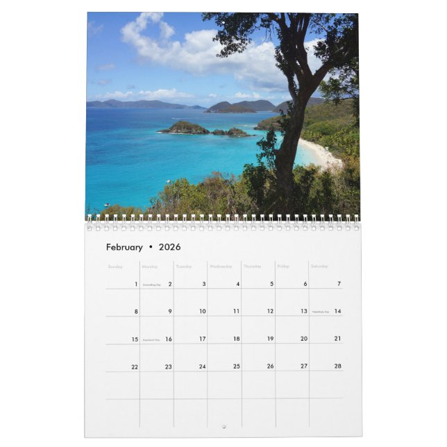 Calendrier Mural Paysages marins (Feb 2026)