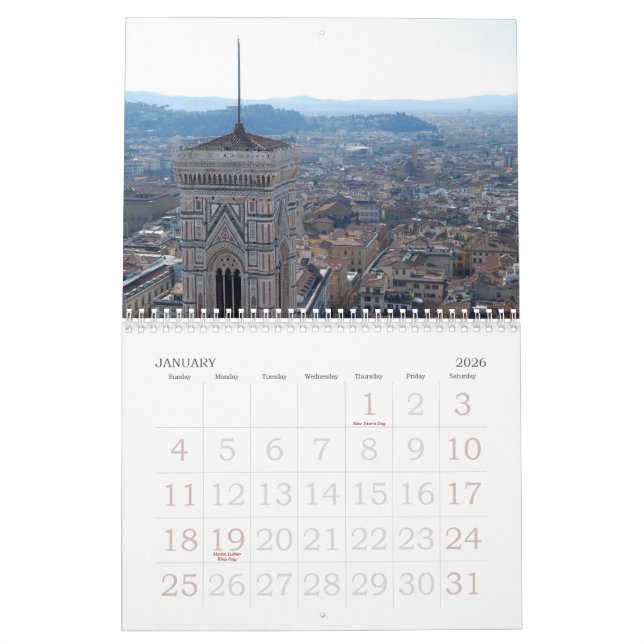 Calendrier Mural Paysages toscans (Jan 2026)