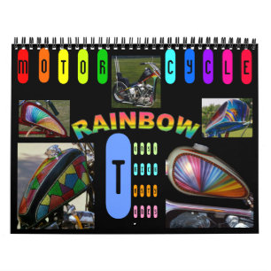 Calendrier Mural Peinture sur moto personnalisée midi 12 mois