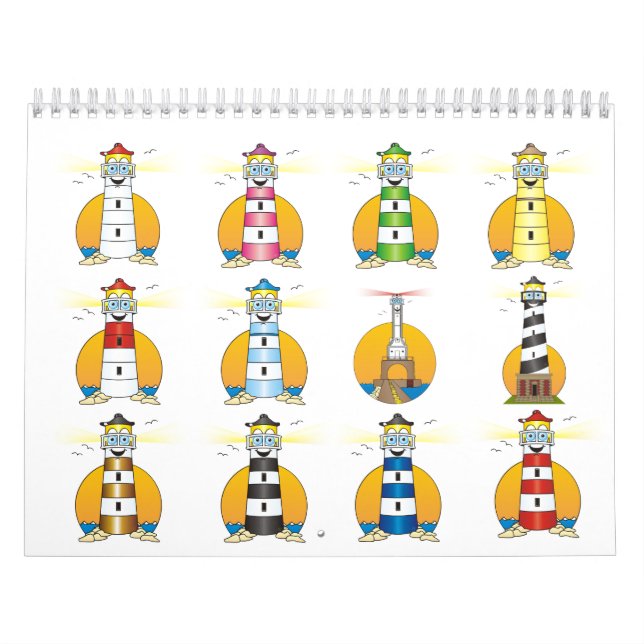 Calendrier Mural Phare de Cartoon (Protection)