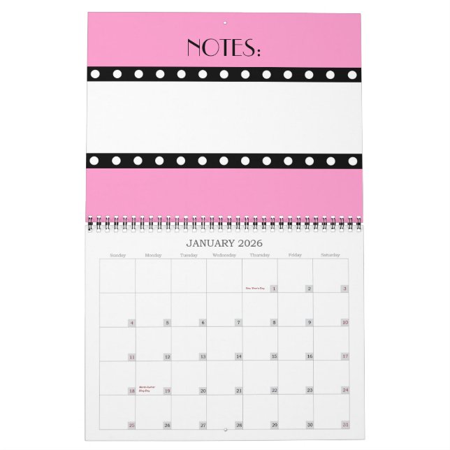 Calendrier Mural Pois (Jan 2026)