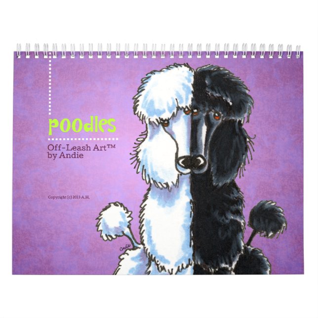 Calendrier Mural Poodles Off-Leash Art™ Vol 1 (Protection)