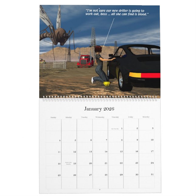 Calendrier Mural Production d'énergie - Pipeline, vent (Jan 2026)