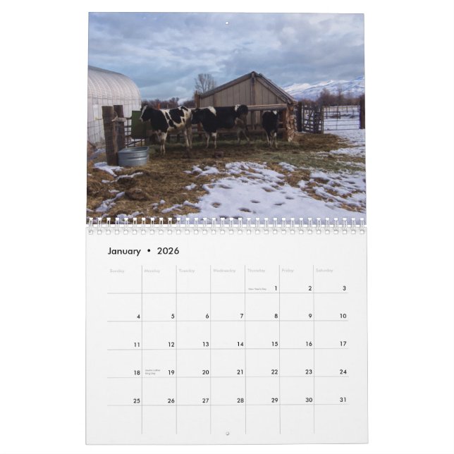 Calendrier Mural Ranch Life - Bétail (Jan 2026)